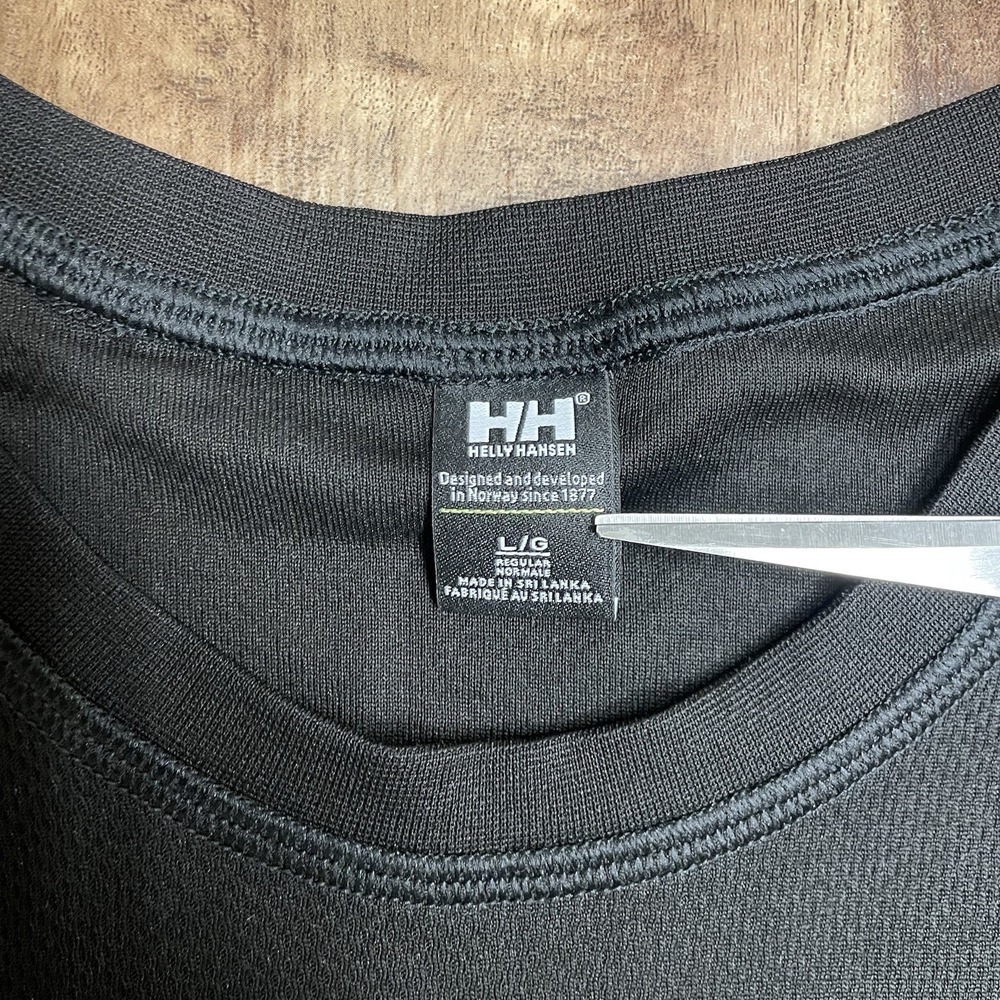 Helly Hansen HH LIFA Stripe Long Sleeve Base Layer Crewneck Shirt Large Black - Picture 3 of 7